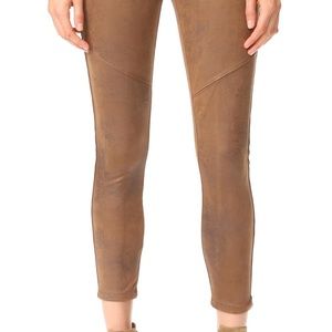Free people Suede vegan leather ankle leggings